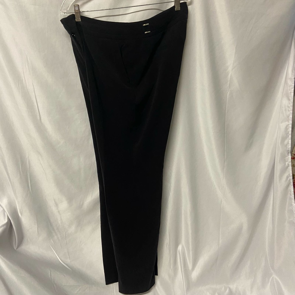 Sharagano Slacks Black Blackest Dark Dress Side & Back Pockets Size 12